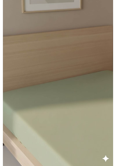 %100 Pamuk Ranforce Premium Tek Kişilik Çarşaf - Yeşil Yeşil