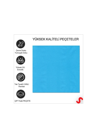 Mavi Peçete - 33cm X 33cm - 20 Adet