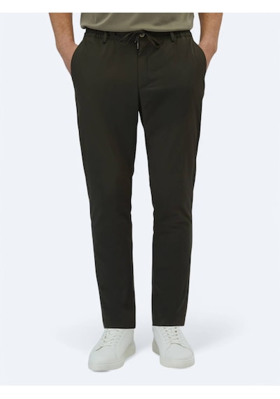 Kip Haki Düz Dokuma Casual Pantolon Haki