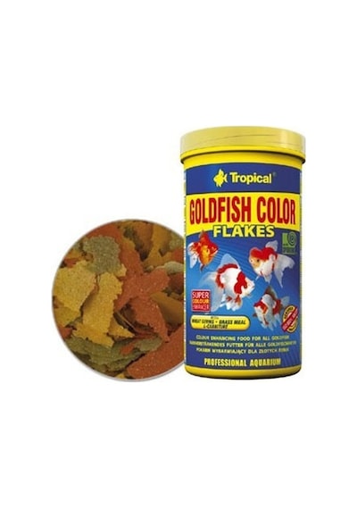 Tropical Goldfish Colour Flakes Japon Balıkları İçin Pul Balık Yemi 100 ML
