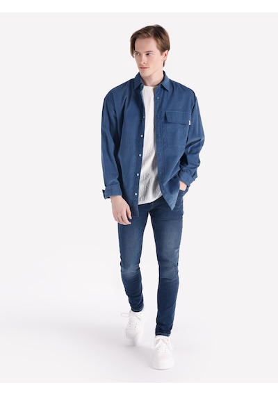 Colin's Colins 040 Alex Super Slim Fit Düşük Bel Dar Paça Koyu Mavi Erkek Pantolon Cl1065227 001