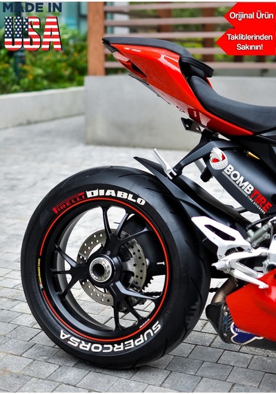 Motosiklet Aksesuarları Lastik Yazısı Pirelli Diablo Supurcorsa 4 Adet 2.5 Cm Made In Usa