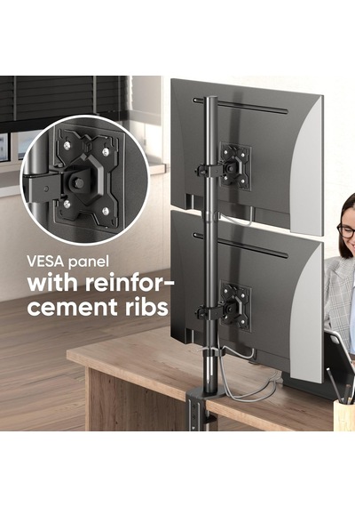 Masa Üstü Çift Monitör Standı, 15" - 33" Uyumlu, Vesa, Z002