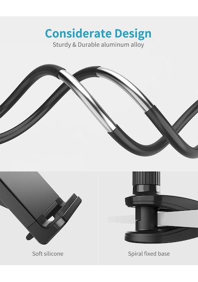 Bix Saiji Datura IS 100CM Akrobat Flexible Ayarlanabilir Telefon Tablet Tutucu Siyah