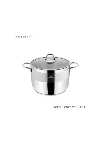 Sofram Soft 16 Cm Xl Derin Tencere - 2,15 Litre Gümüş