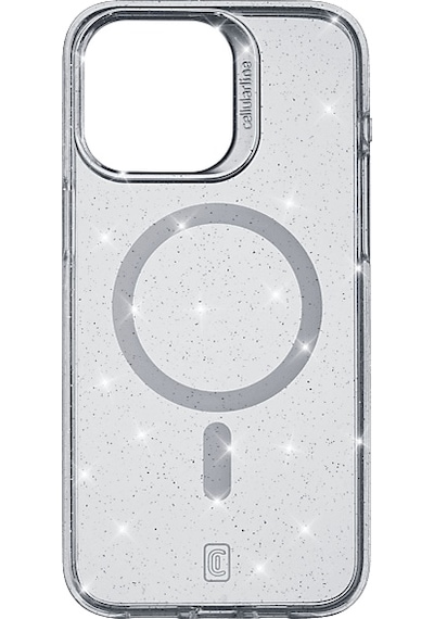 Apple Uyumlu iPhone Cellularlıne 15 Pro Sparkle Magsafe Telefon Kılıfı Şeffaf