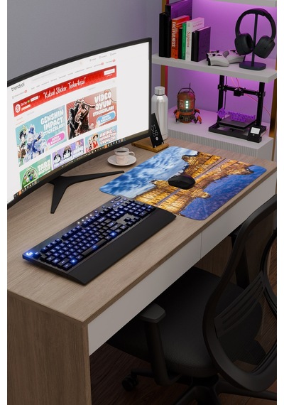 Louvre Müzesi Fransa V4 48x40 Xl Gaming Kauçuk Kaymaz Taban Mouse Pad Fare Altlığı