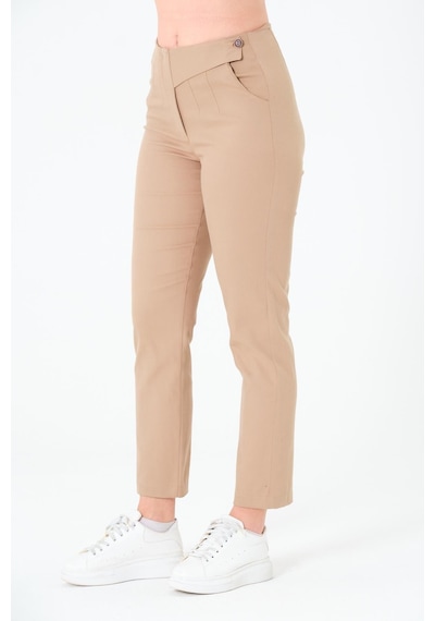 Sortie Collection Tek Düğmeli Gabardin Pantalon Bej