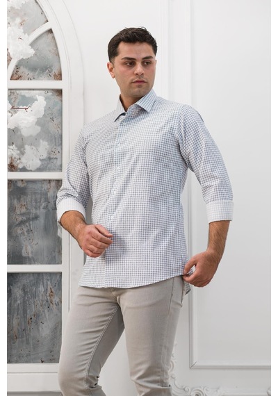 Advante Ekoseli Slimfit Uzun Kollu Erkek Gömlek 001