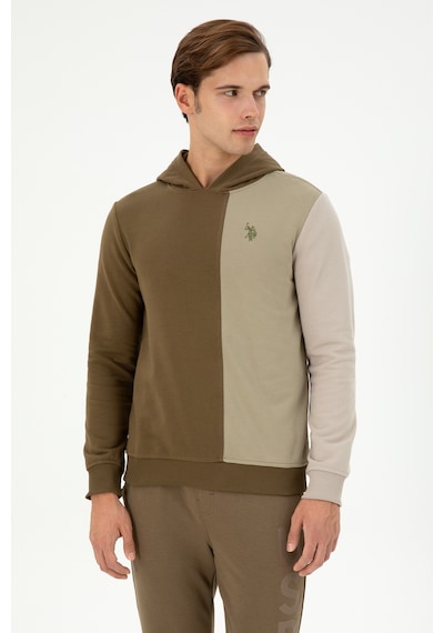 U.S. Polo Assn. Erkek Regular Fit Kapüşonlu Haki Sweatshirt 50293451-VR027