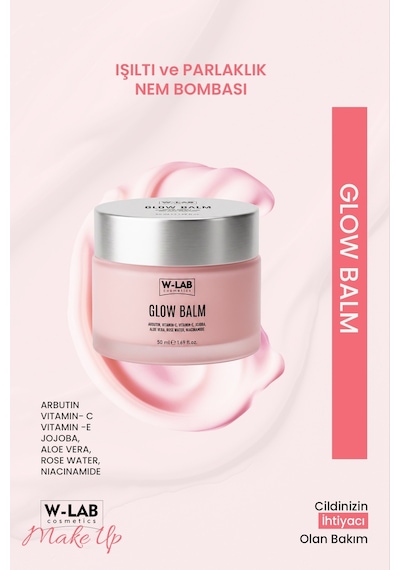 W-lab Cosmetics 4 Etkili Makyaj Balmı Nem,baz,ışıltı Ve Parlaklık Glow Balm 50 Ml