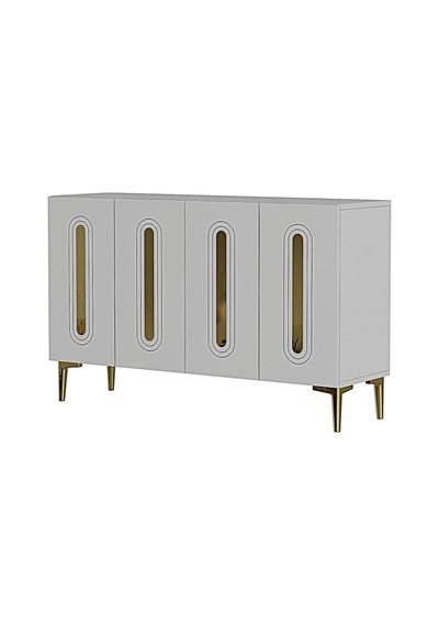 Ka1206bg Rany120 Konsol, Kahve Köşesi Ve Tv Sehpası Beyaz-gold 120cm Beyaz-gold