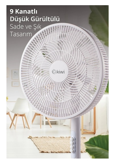 Kiwi KFAN-7627 Salınım Fonksiyonlu Ultra Sessiz Stand Vantilatör
