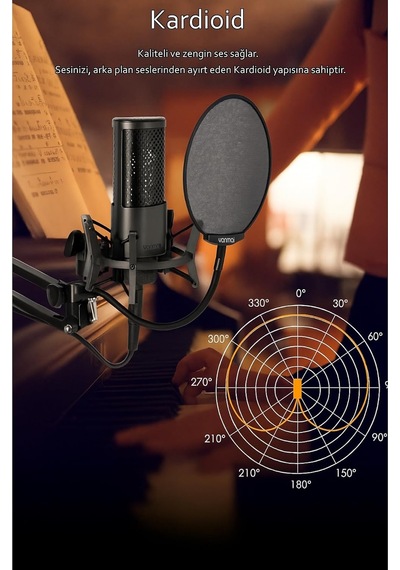 Tr Mıcpro X2 Kardioid Condenser Stüdyo Mikrofonu, Siyah