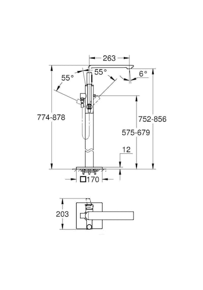 Grohe Allure 25222DL1 Küvet Bataryası Bakır