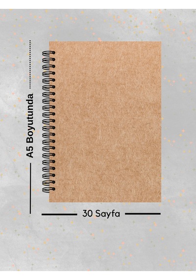 A5 Kalın Kraft Kapak Kraft İç 15 Yaprak 30 Sayfa Çok Amaçlı Defter, Scrapbook, Çok Renkli