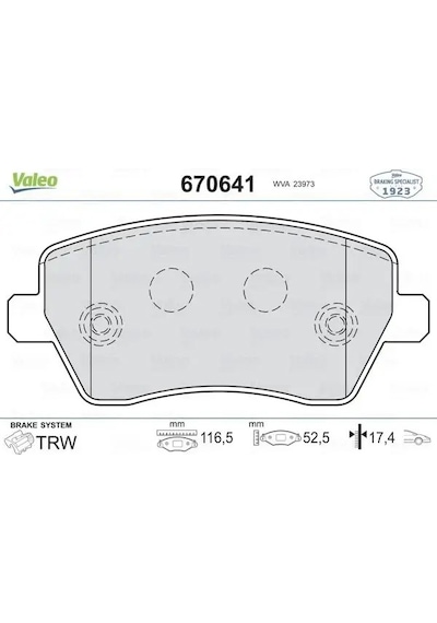 Nissan Micra K12 On Fren Balatasi 1.2 2003-2010 Valeo 670641