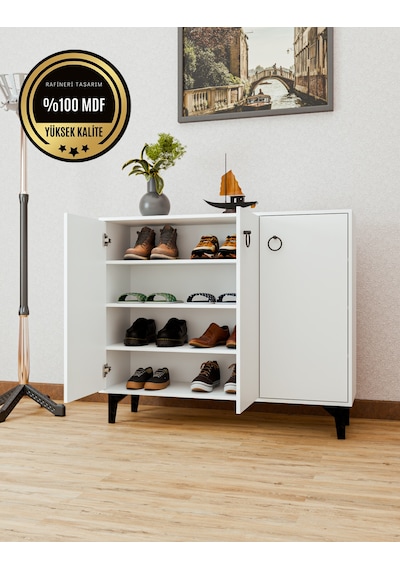 Dekorfim DF08102B MDF Ayakkabılık Antre Hol Çok Amaçlı Dolap Ayakkabı Dolabı
