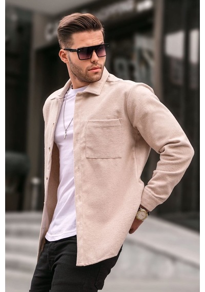 Madmext Bej Regular Fit Oduncu Gömlek 5580 Bej