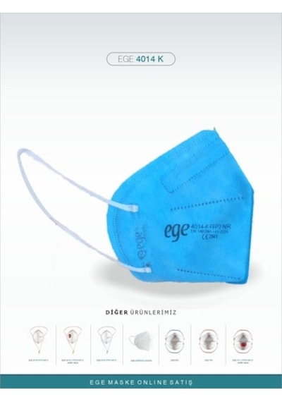 Ege Maske 4014-K Ffp2 Nr N95 Ventilsiz Maske 25'Li Mavi