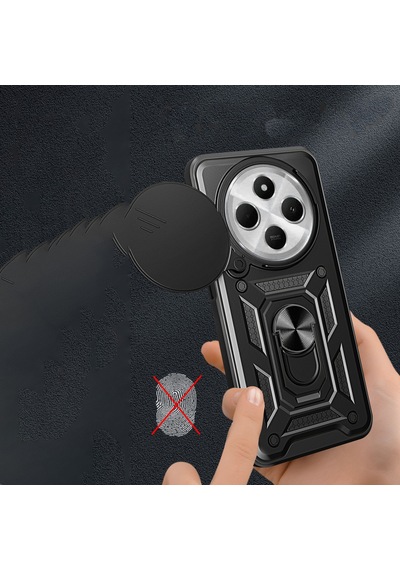 Xiaomi Redmi 14c 4g Uyumlu Magnetik Standlı Kamera Korumalı Sürgülü Vega Kap Mavi Mavi