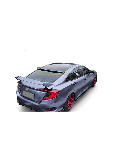 Honda Civic Rs Cam Üstü Pianoblack Spoiler Plastik 2016-2021