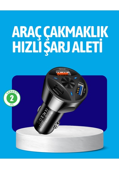 55w Güçlü Araç Şarj Cihazı Power Delivery Destekli