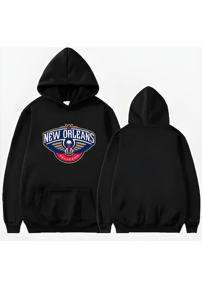 Startmore New Orleans Baskılı Kapişonlu Sweat siyah