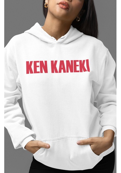Sevbano Ken Kaneki Tokyo Ghoul Anime Sırt Baskılı Unisex Oversize Penye H beyaz