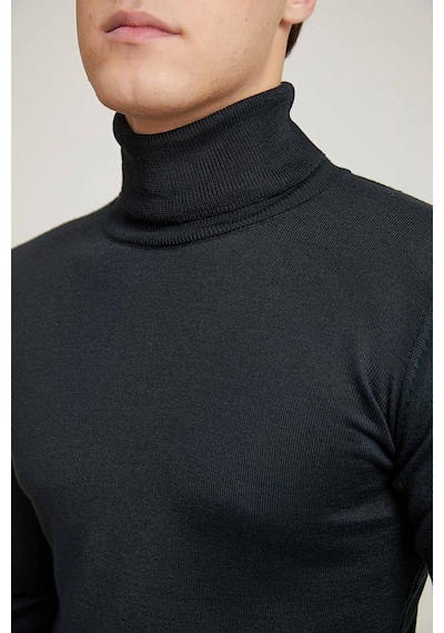 D's Damat Ds Damat Regular Fit Siyah Düz Örgü Kazak 5hf0606320071 001