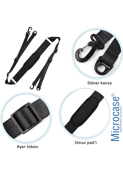 Microcase Ayarlanabilir Scooter Taşıma Askılığı Al5532 Siyah