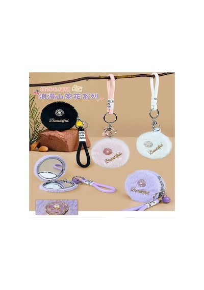 Peluş Tasarımlı Anahtarlık Cep Aynası
