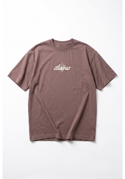Respire Erkek Sonar Nakış Detaylı Oversize T-shirt Kahve
