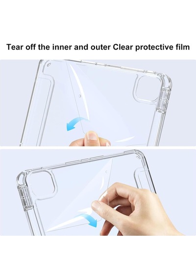 Apple İpad Uyumlu Uyumlu Pro 11 1. 2. 3. 4. Nesil Kılıf Kalem Bölmeli Akrilik Şeffaf Ayrılabilir Case 2018 - 2022