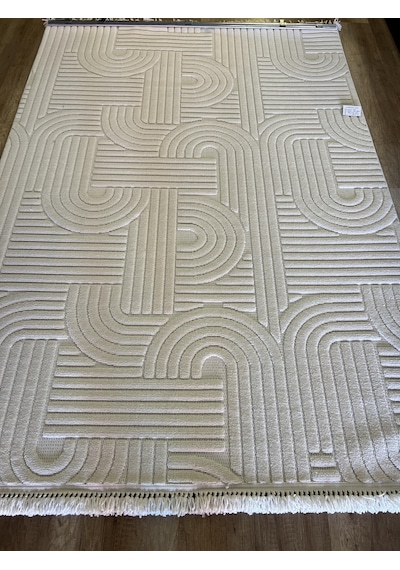 Hoom Rugs Design 1090 Krem Yumuşak Dokulu İskandinav Halı Krem