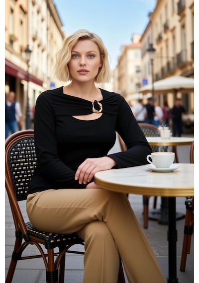 Benerly Kadın Örme Bluz Asimetrik Yaka Uzun Kol Cut Out Detaylı Vücuda Ot siyah Benerly Kadın Örme Bluz Asimetrik Yaka Uzun Kol Cut Out Detaylı Vücuda Ot siyah
