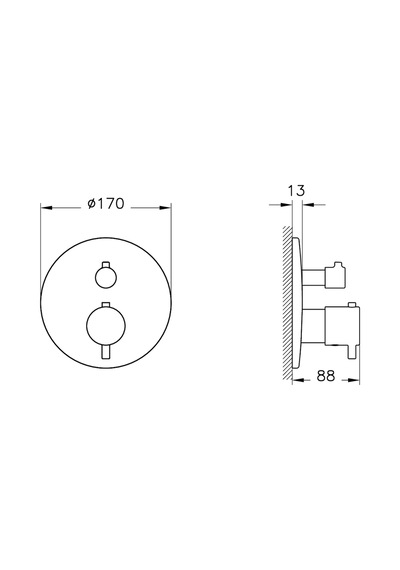 Artema Root Round A43258 Ankastre Termostatik Banyo Bataryası, Krom