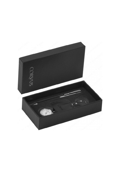 Corvus Kalem ve Saatli Anahtarlık 2 'li Deri Set Cv-02