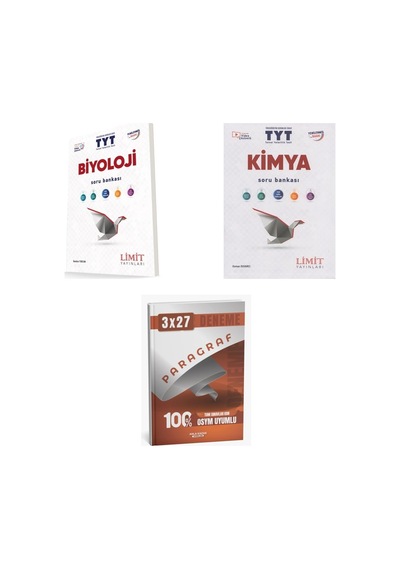 2027 Limit Tyt Biyoloji + Kimya Soru + Anla Kazan Paragraf Deneme 3'lü Set