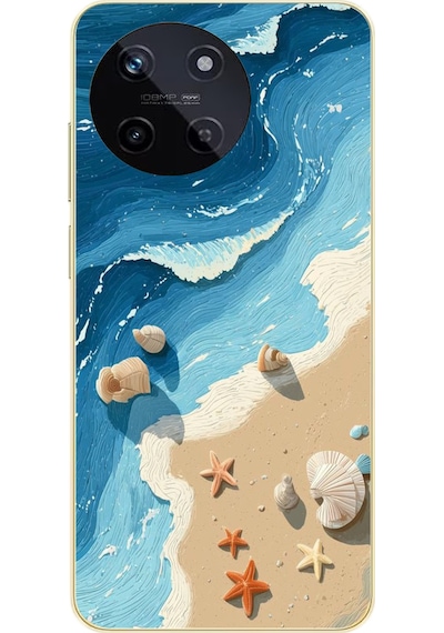 Realme 11 4g Uyumlu Deniz Yıldızı Tatilde Baskılı Silikon Kılıf Renkli