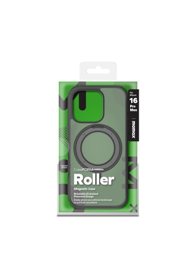Momax Roller CaseForm Apple Uyumlu iPhone 16 Pro Max Magsafe Kılıf Siyah