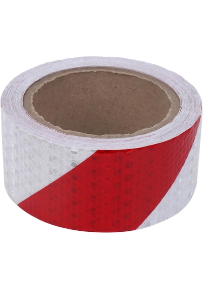 Carub Fosfor Bant Petekli Çapraz 5 Cm X 25m Kırmızı-beyaz
