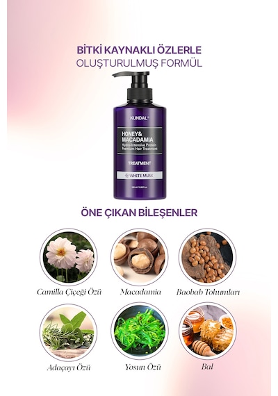 Kundal Honey& Macadamia Protein Treatment White Musk 500 ML
