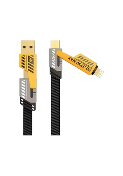 4'ü 1 Arada Usb Hızlı Şarj Ve Veri Kablosu 65w Güç, Çoklu Bağlantı, 1. 2m .