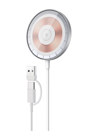 Acl Aw24 15w Magsafe Uyumlu Manyetik Kablosuz Hızlı Şarj Aleti, Usb-c & Usb-a Çift Girişli 1 Metre K