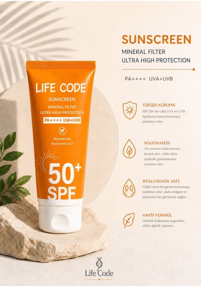 Güneş Kremi Mineral Filtre 50 Spf Skin Care Nem Bariyeri 75 Ml