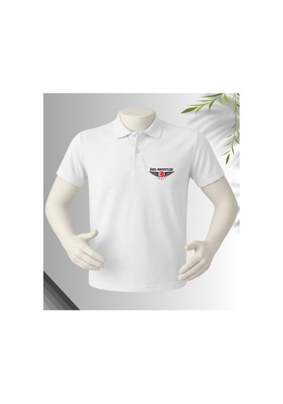 Dafri Özel Kuvvetler Baskılı Polo Yaka %100 Pamuklu T-shirt Beyaz