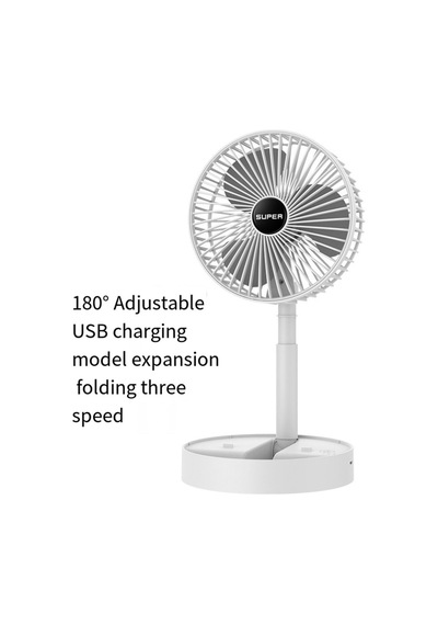 Masaüstü Vantilatör Şarjlı Vantilatör 3 Kademeli Fan Masa Üstü Telefon Tutcaklı Vantilatör Beyaz - 639472251