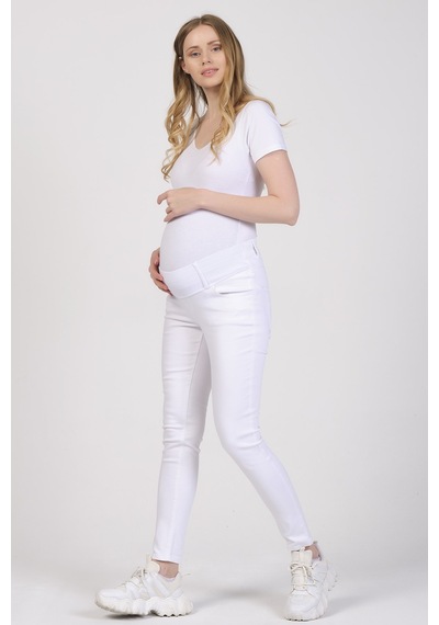 Busa Hamile Alt Karın Destekli Skinny Kot Pantolon Beyaz-beyaz