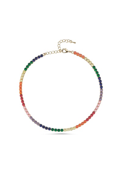 4mm Gold Su Yolu Choker Beyaz